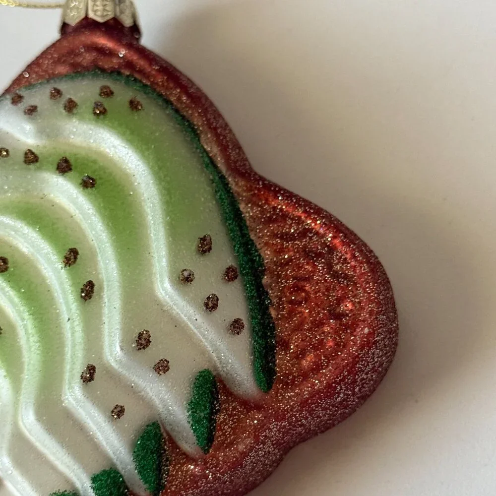 Christmas Holiday Ornament Glass Blown Old World vtg inspired avocado toast